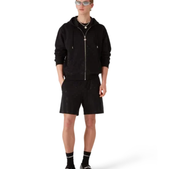 Langärmliges Sweatshirt mit Kristall-Monogramm