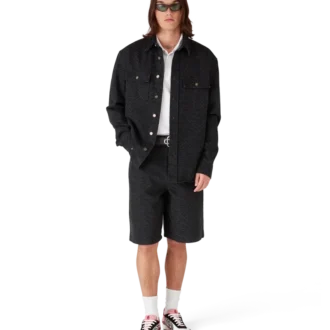 Laser-Monogram-Jeans-Shorts