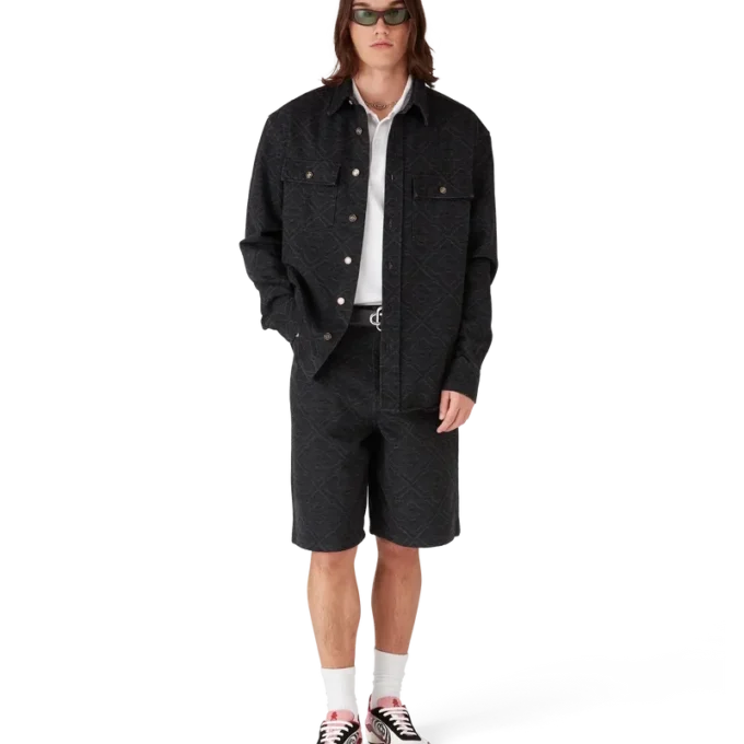 Laser-Monogram-Jeans-Shorts