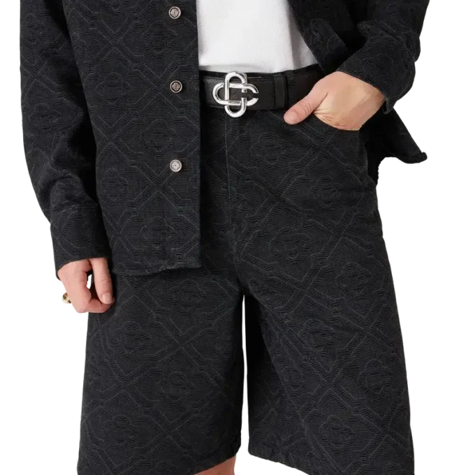 Laser-Monogram-Jeans-Shorts