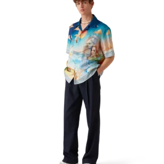 Le Plongeon Kurzarm-Seidenhemd mit Shorts