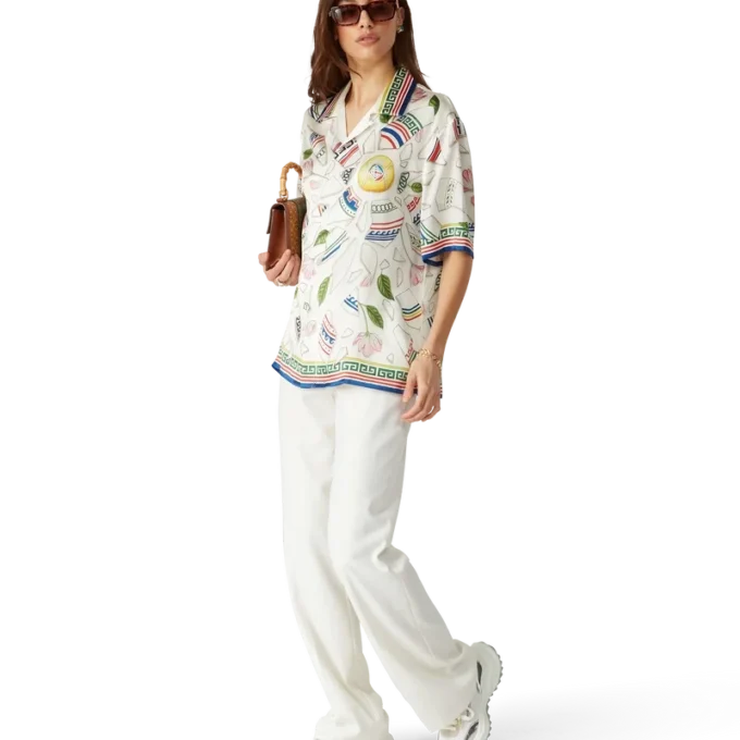 Le Vase Brise Kurzarm-Seidenhemd