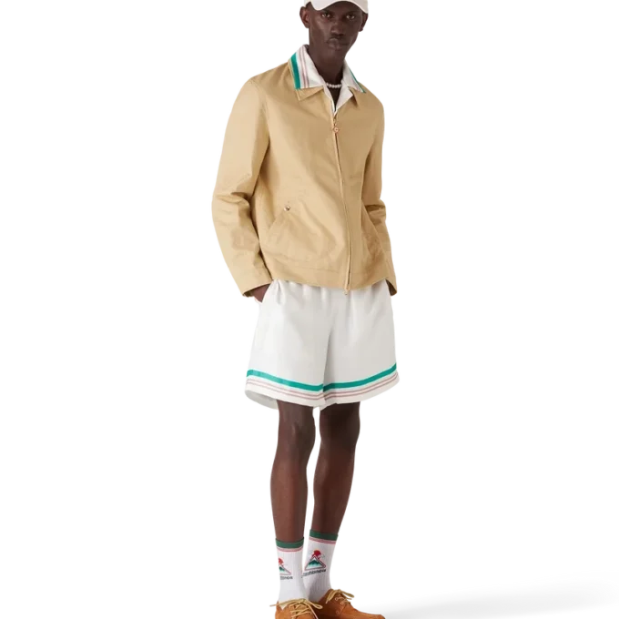 Baumwolljacke mit Monogramm-Jacquard