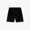 Lila Velours-Shorts mit Monogramm