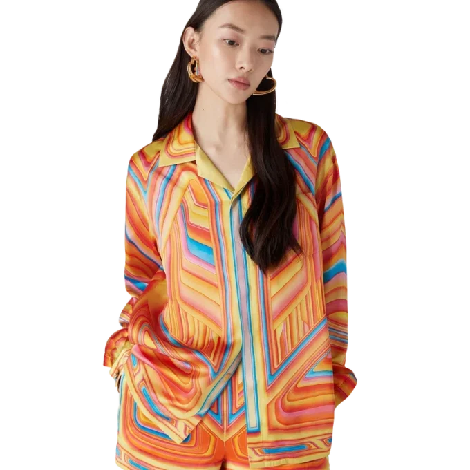 Low Rider Langarm-Seidenhemd