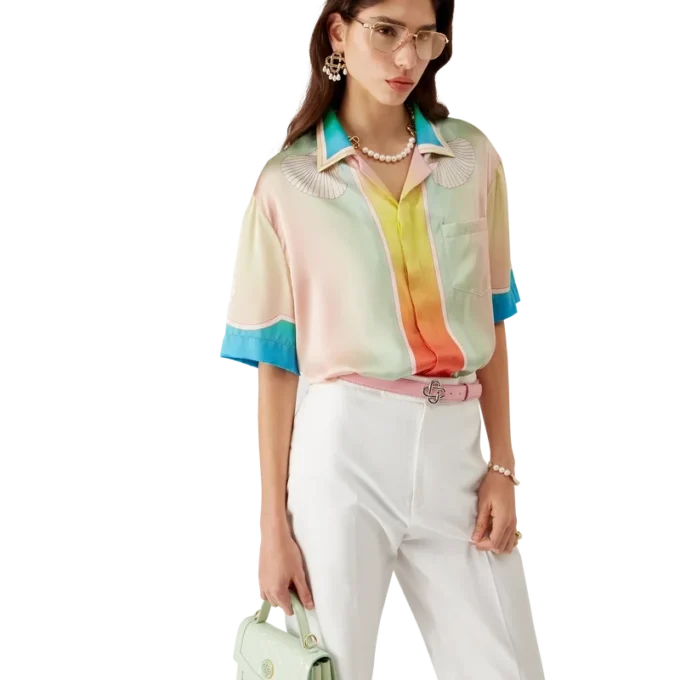 Lucid Dreams Kurzarm-Seidenhemd