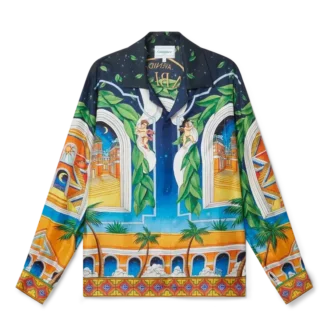 Maison D’ete Seidenhemd mit Kubanerkragen