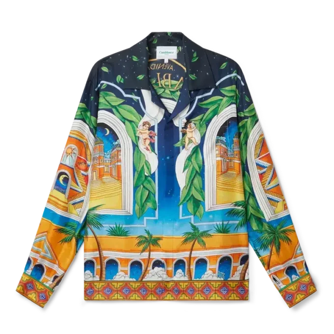 Maison D’ete Seidenhemd mit Kubanerkragen