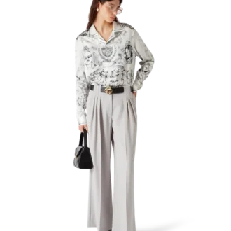 Maßgeschneiderte Hose aus Wolle mit dreifacher Falte