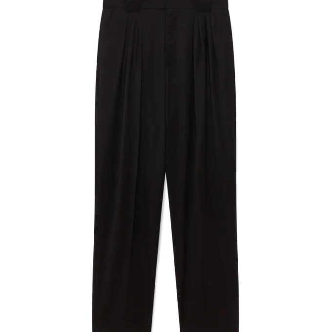 Maßgeschneiderte Hose aus Wolle mit fünf Falten