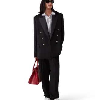 Maßgeschneiderte Hose aus Wolle mit fünf Falten