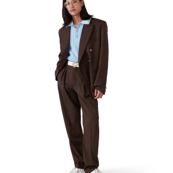 Maßgeschneiderte Plissee-Hose aus Wolle