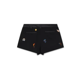 Maßgeschneiderte Shorts aus Wolle mit gesticktem Motiv