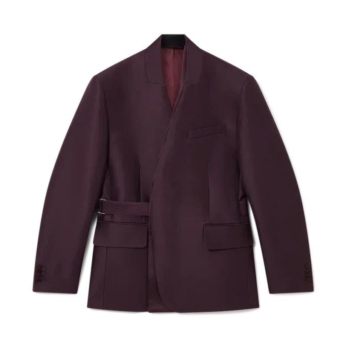 Maßgeschneiderte Wickeljacke aus Woll-Seiden-Mischung