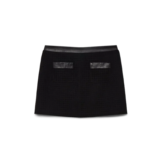 Maßgeschneiderter Minirock mit offener Webart