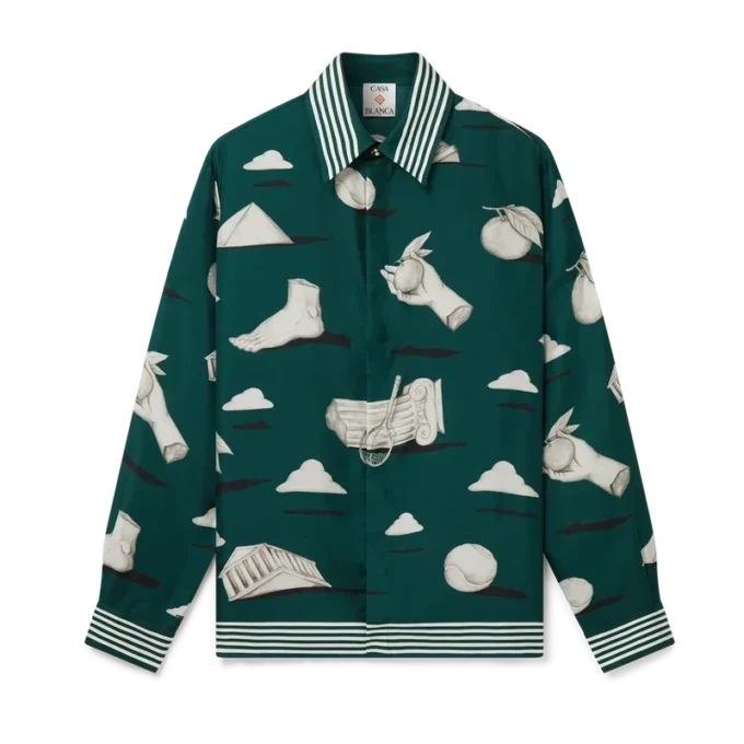 Metaphysical Langarm-Seidenhemd