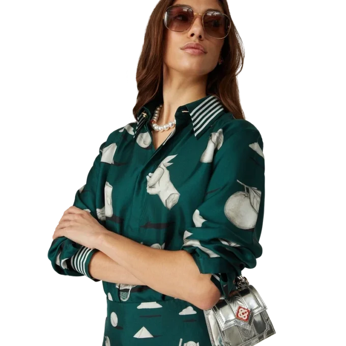 Metaphysical Langarm-Seidenhemd