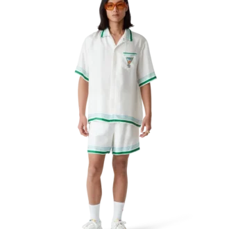 Metaphysical Tennis Icon Kurzarm-Seidenhemd mit Shorts