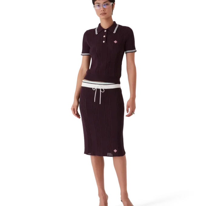 Midi-Rock aus Baumwollstrick