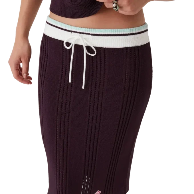 Midi-Rock aus Baumwollstrick