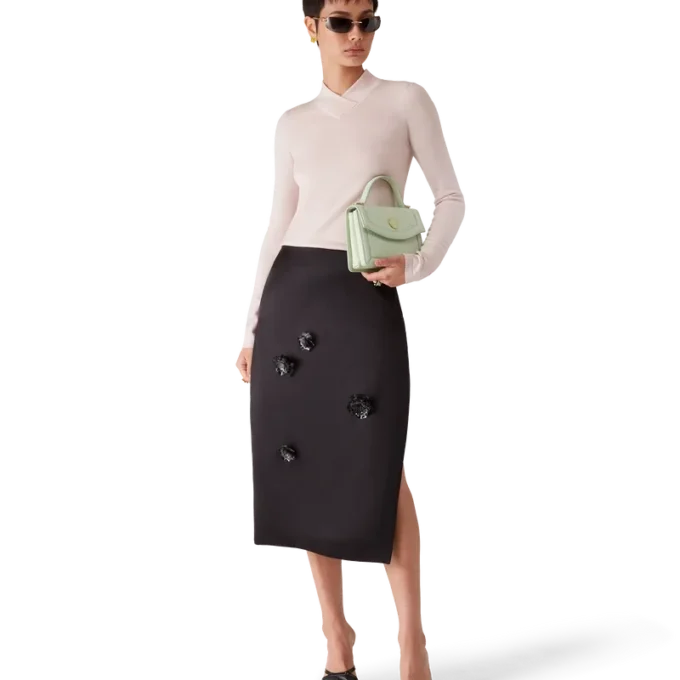 Midi-Rock aus Duchesse-Satin