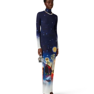 Midnight Acropolis Mesh-Kleid