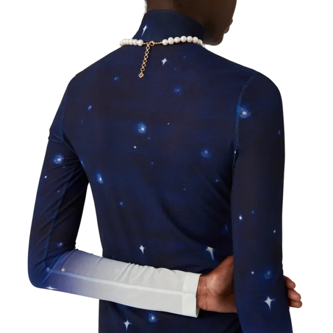 Midnight Acropolis Mesh-Kleid