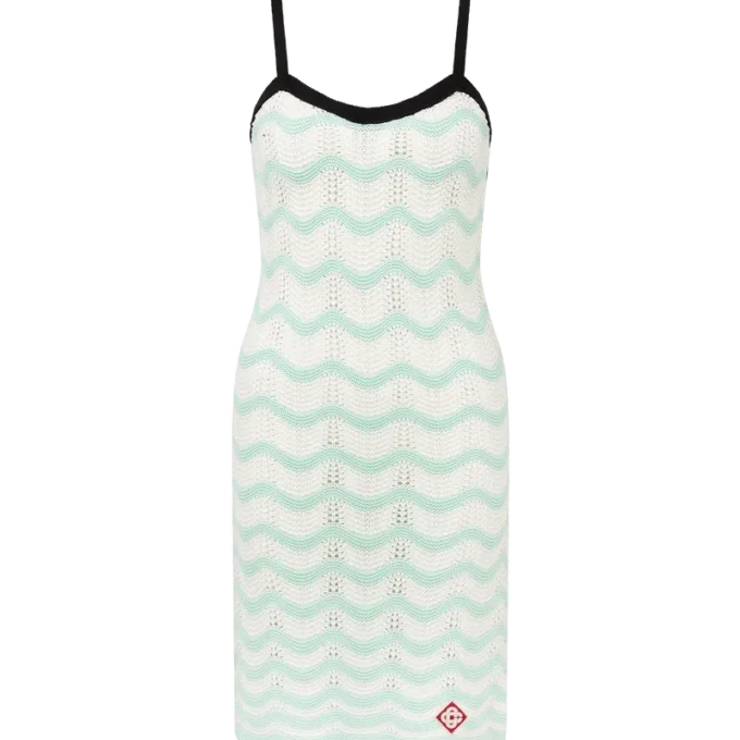 Mini-Kleid aus Baumwolle mit Wellenmuster