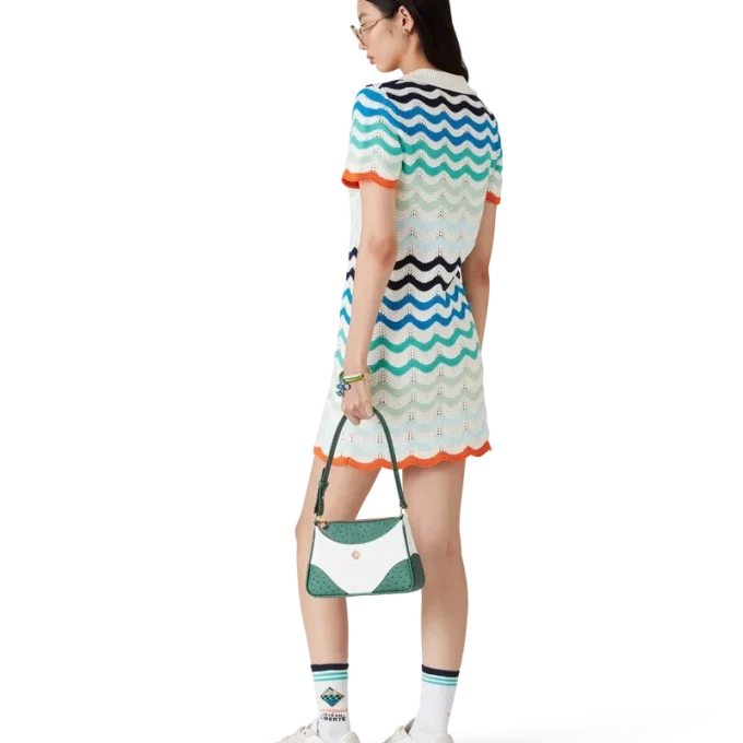 Mini-Kleid „Gradient Wave“ aus Häkelstoff