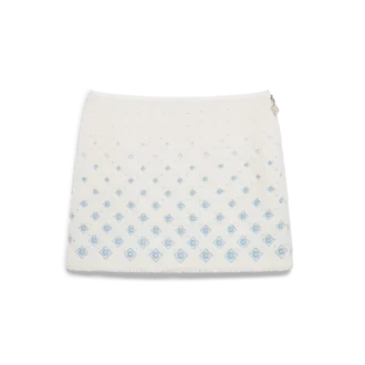 Minirock aus Fleece mit gesticktem Monogramm in Farbverlauf