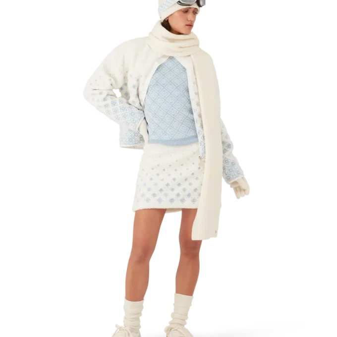 Minirock aus Fleece mit gesticktem Monogramm in Farbverlauf