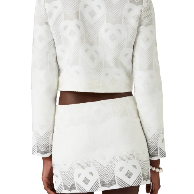 Minirock aus Frottee mit Herz-Monogramm in Farbverlauf