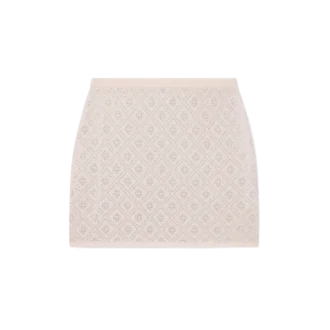 Minirock aus Strick mit Kristall-Monogramm