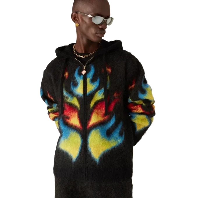 Mohair Flame Laurel Zip Hoodie