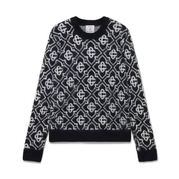 Mohair-Pullover mit Monogramm