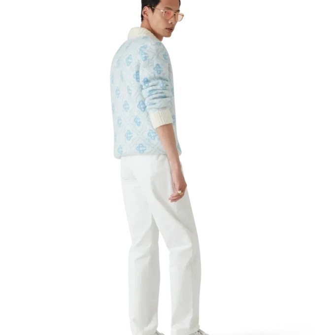 Mohair-Pullover mit Monogramm und Reißverschluss