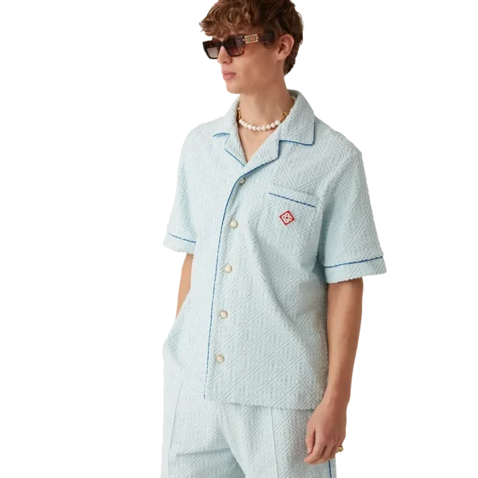 Monogram-Frottee-Hemd mit kurzen Shorts