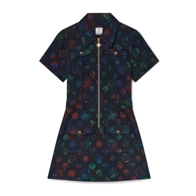 Monogram-Jeans-Kleid