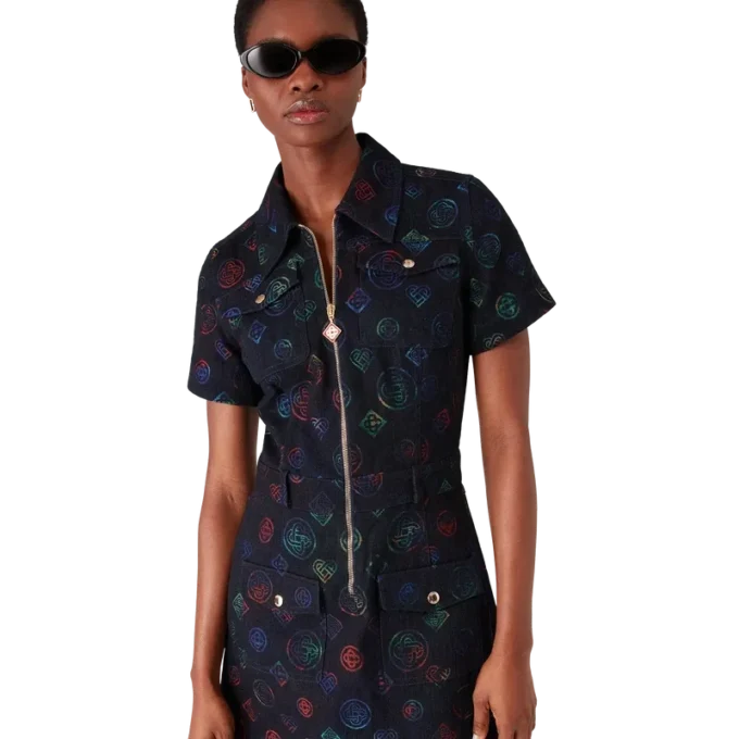 Monogram-Jeans-Kleid