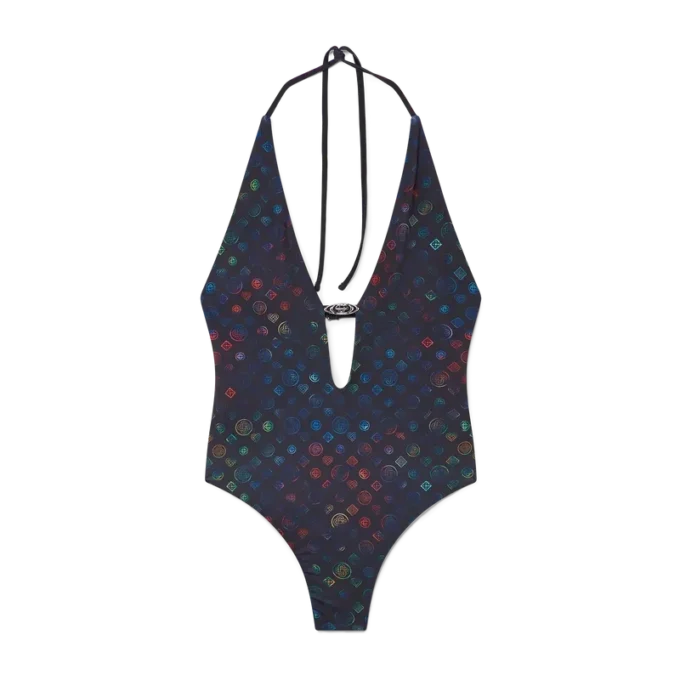 Monogram Plunge-Badeanzug