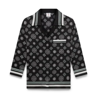 Monogram-Pyjama-Hemd aus Seidensatin