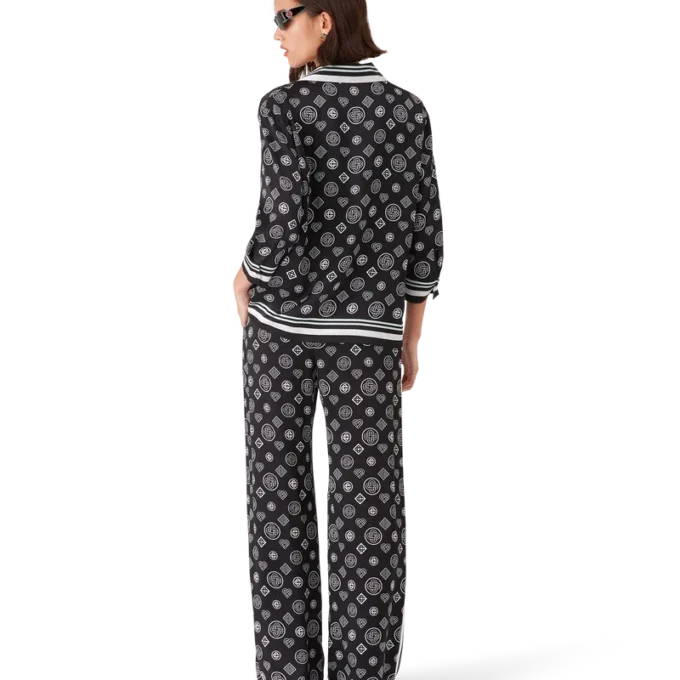 Monogram-Pyjama-Hemd aus Seidensatin