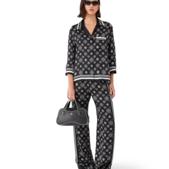 Monogram-Pyjama-Hose aus Seidensatin Monogram-Pyjama-Hose aus Seidensatin