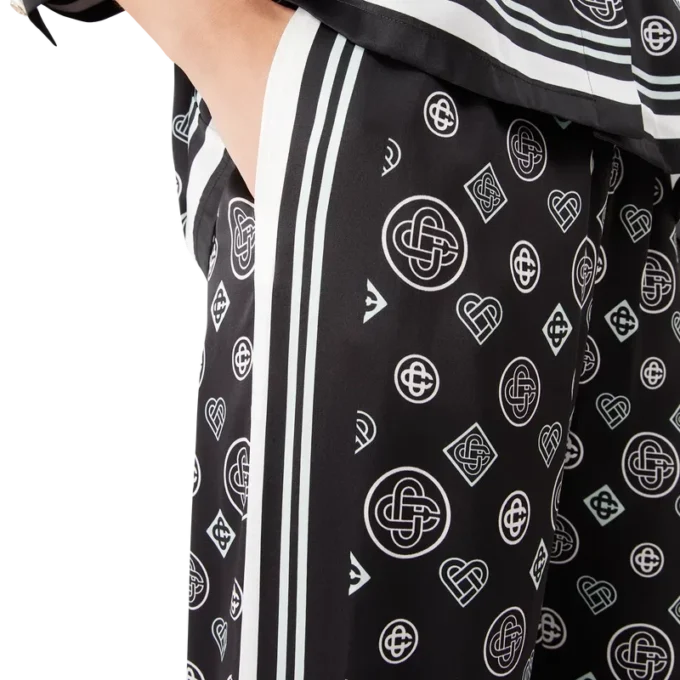 Monogram-Pyjama-Hose aus Seidensatin
