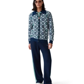 Monogram-Strickpullover mit Reißverschluss