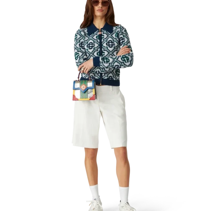 Monogram-Strickpullover mit Reißverschluss Monogram-Strickpullover mit Reißverschluss