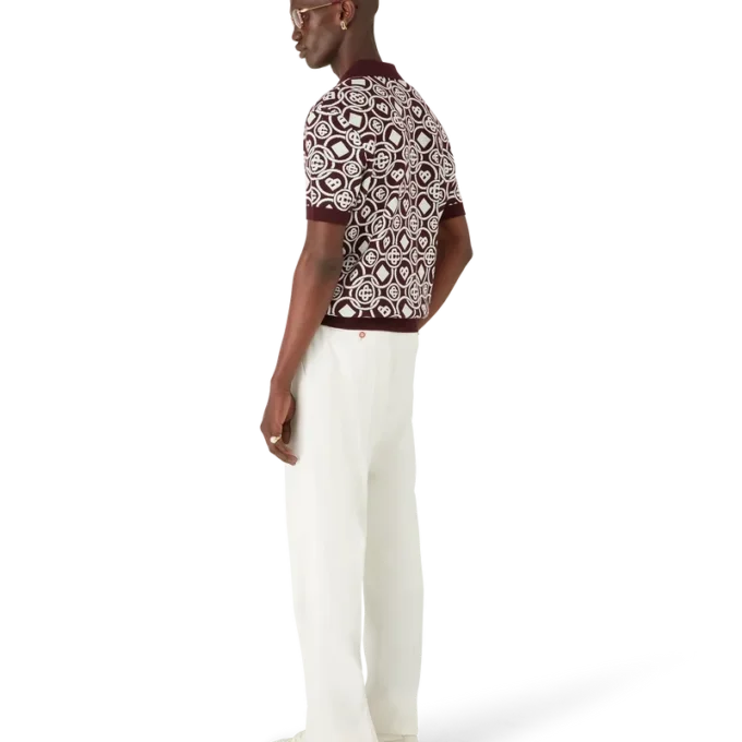 Monogramm-Polohemd aus Baumwollstrick