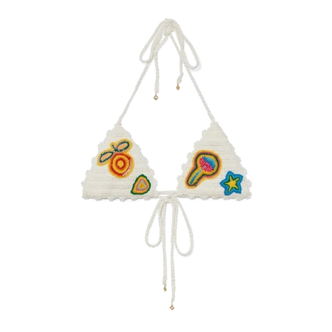 Motiv-Häkel-Bikini-Oberteil