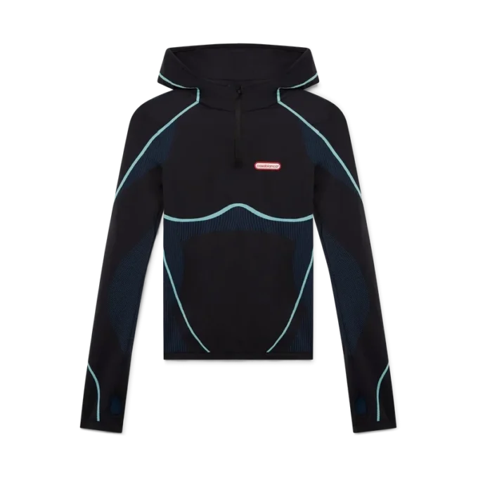 Nahtloses Langarm-Oberteil mit Kapuze