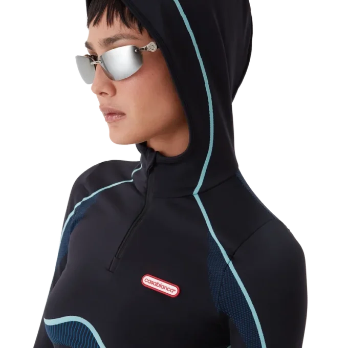 Nahtloses Langarm-Oberteil mit Kapuze